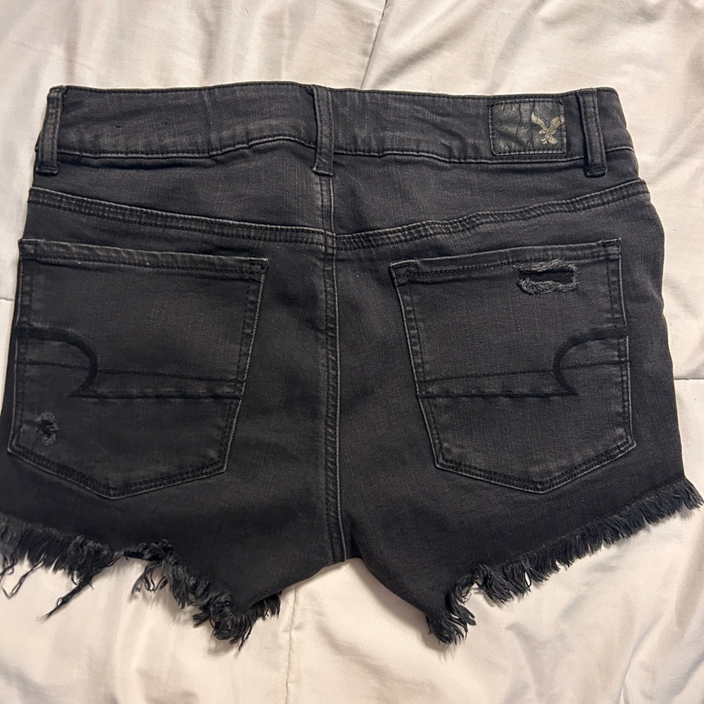 Women's Black Distressed Denim Shorts